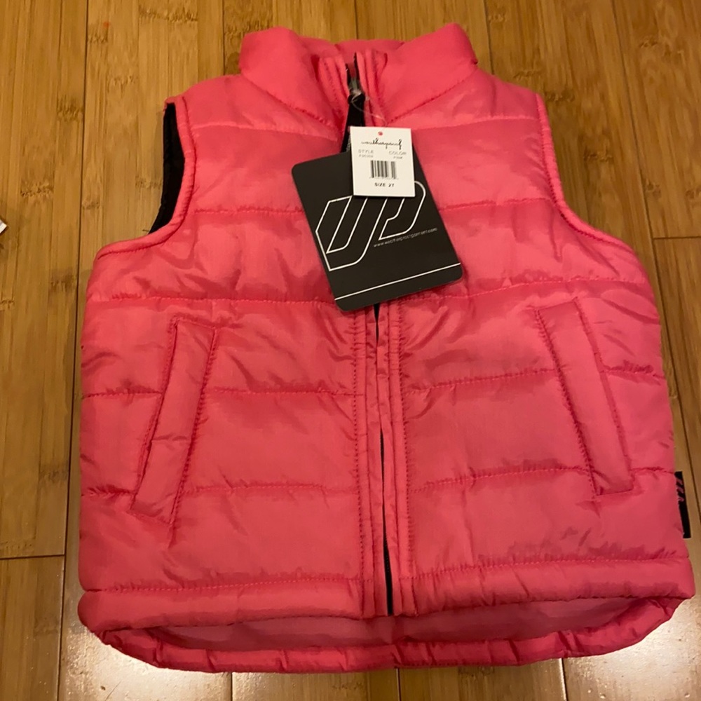 Kids pink puffer vest